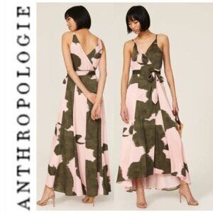 Anthropologie Hutch Leah Wrap Maxi Dress Pink Size medium